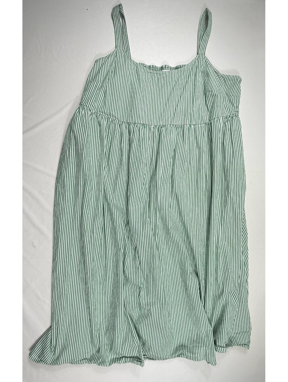 AVA & VIV Women's Green and White Striped Sleeveless Dress Size 2X